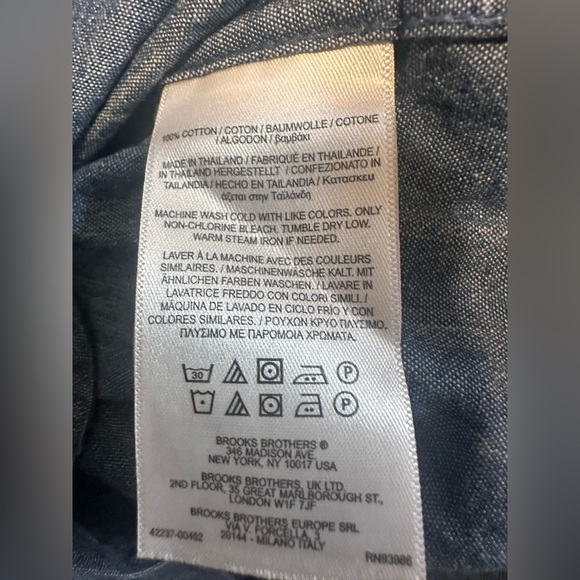 Brooks Brothers Chambray Cotton Denim Shirt Kids Dress Size 10 - Picture 3 of 7